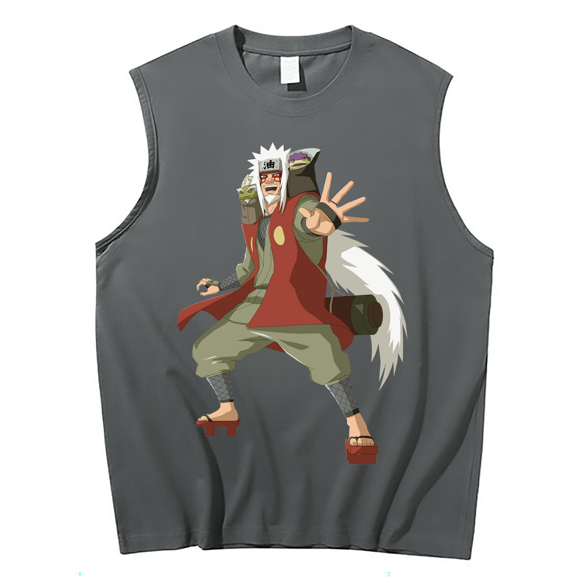 （画像用） NARUTO -ナルト- 自来也（じらいや） Jiraiya コットン100％タンクトップ（フロントプリント）